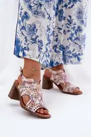 Boto Dámské Sandály S Vzory Na Podpatku Multikolor Tosine