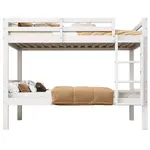 CHICFURN PATROVÁ POSTEL 90/200 cm v bílé barvě s ochranou proti pádu a žebříkem