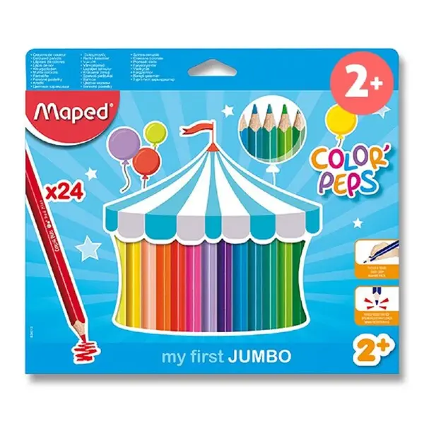 MAPED Pastelky JUMBO 3HR Color Peps 24ks