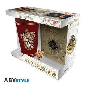 Harry Potter dárková sada (sklenice, zápisník, odznak) (poškozené)
