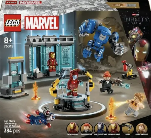 Iron Man a jeho laboratoř: Síň brnění - LEGO® Marvel (76315)