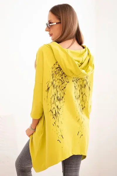 Mikina s potiskem křídel kiwi