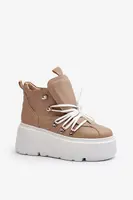 Zazoo 3416 Kožené Dámské Sportovní Boty Beige