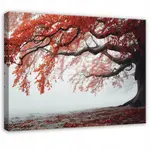 Wallarena OBRAZ na plátně Strom v mlze oranžový 60x40 cm