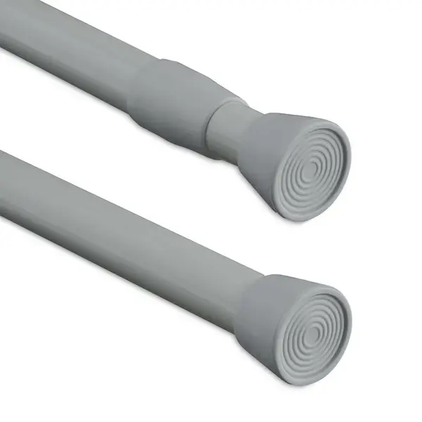 Relaxdays TELESKOPICKÁ TYČ Šedá nerezová ocel napínací 66-110 cm