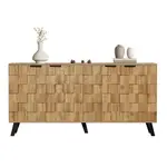 Modfu SIDEBOARD z dřevotřísky 160,5x35,5x78 cm dekor dřeva se 4 dvířky a nastavitelnými policemi