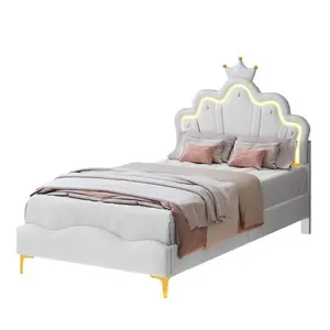 SHOPENTRA DĚTSKÁ postel 90/200 cm bílá s LED