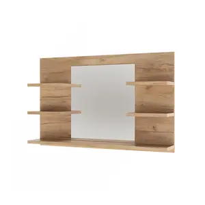 Vicco KOUPELNOVÁ ZRCADLOVÁ SKŘÍŇKA Wilbur Zlatý mocný dub 78 x 50 cm s policemi