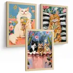 Nacnic PLAKAT Sada 3 Funny Cats A3 bez rámu