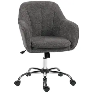 HOMCOM SAMETOVÁ kancelářská židle (100% polyester) šedá