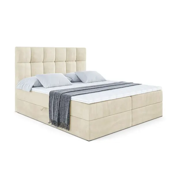 ALTDECOR AMERICKÁ postel s matrací H3 a roštem – RICAR – 120x200, béžová