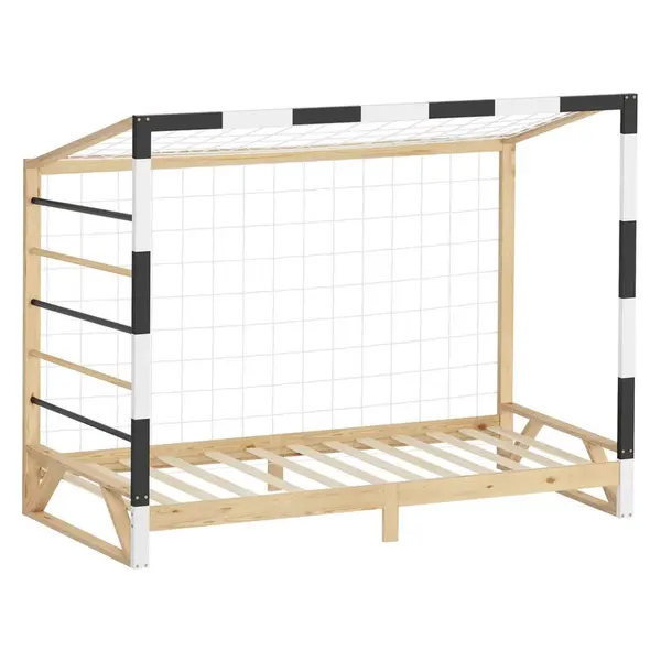 ML-DESIGN DĚTSKÁ postel ve tvaru fotbalové branky 90 x 200 cm, černobílá