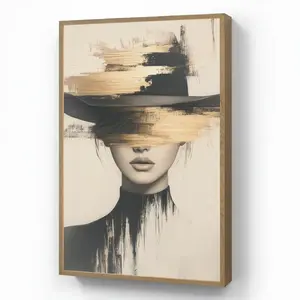 OnlyWow NÁSTĚNNÁ LAMPA S AKUMULÁTOREM Žena - klobouk - barva 60x90 cm