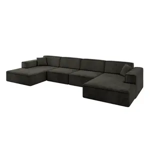 ALTDECOR SEDACÍ SOUPRAVA IREA-U2-v4 – 386 x 165 x 77 cm, černá
