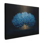 MuchoWow OBRAZ NA PLÁTNĚ Strom - modrá - listy - tahy štětcem 80x60 cm