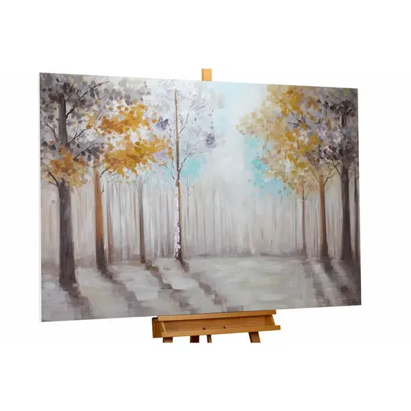 KUNSTLOFT RUČNĚ MALOVANÝ AKRYLOVÝ OBRAZ ŠEDÝ/HNĚDÝ, 120/80 CM
