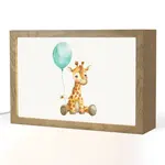 OnlyWow NOČNÍ LAMPIČKA Žirafa - Dítě - Zvířata - Modrý balón 30x20 cm