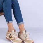 Gemre Brown women's sneakers with hidden wedge Ninella