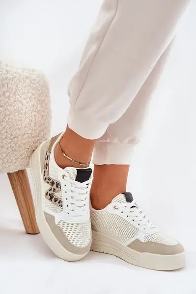 Boto Dámské Sportovní Boty Na Platformě Leopardí Béžové Lorori