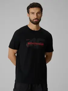 Pánské regular tričko s potiskem 4f černá 3xl