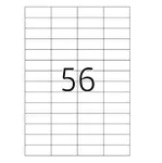 Samolepiace etikety 52,5 x 21,2 mm, 56 etikiet, A4, 100 listov
