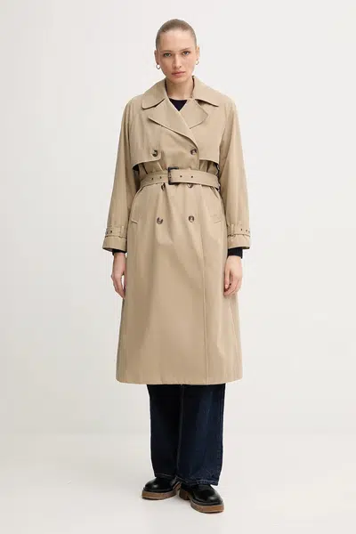 Trench kabát Pepe Jeans béžová barva, PL4024349