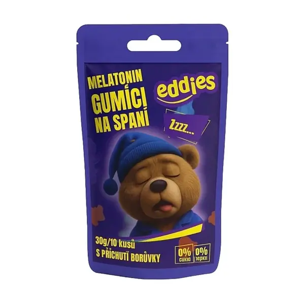EDDIES Gumídci na spánek s melatoninem cestovní balení 10 kusů