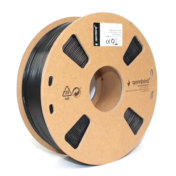 Gembird 3DP-ABS1.75-01-BK, 3D filament, ABS, 1,75mm, 1000g, Čierny (Black)