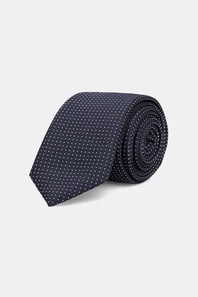 Kravata s hedvábím HUGO Tie 6 cm tmavomodrá barva, 50551721