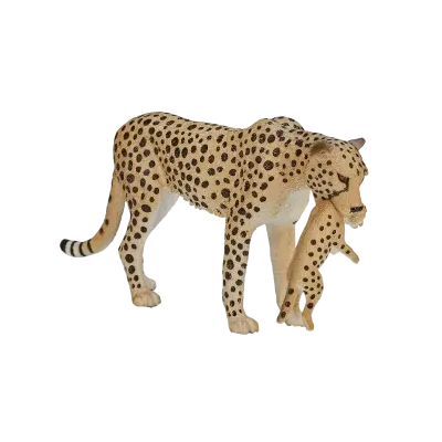 Gepardí samice s mládětem figurka