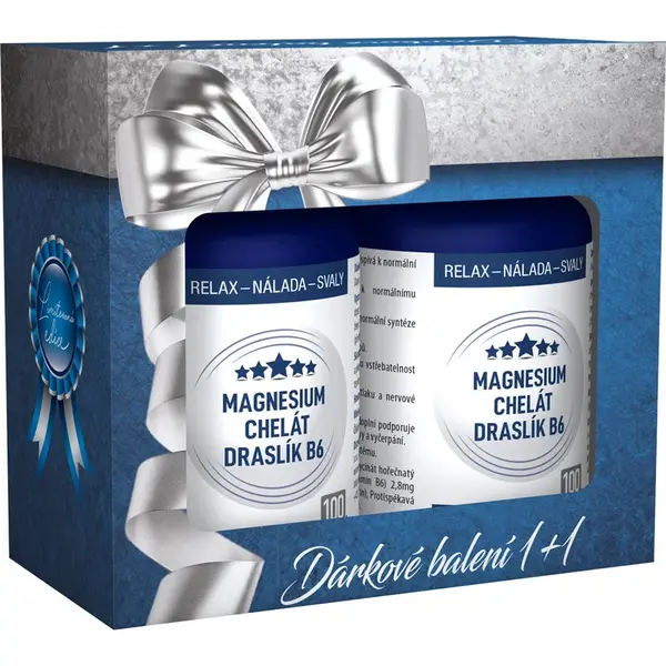CLINICAL NUTRICOSMETICS Magnesium chelát, draslík, B6, darčekové balenie 2 x 100 tabliet