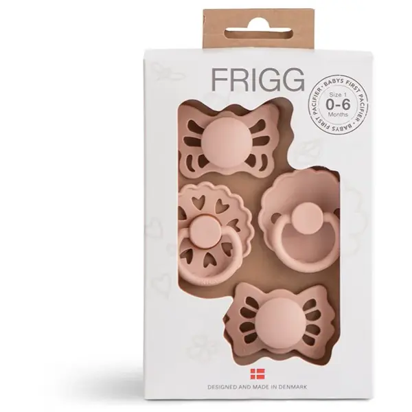 FRIGG Baby's First Pacifier​ Floral heart cumlík Blush