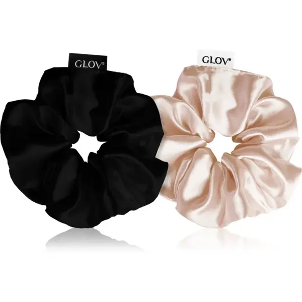 GLOV Satin Scrunchies S gumičky do vlasů Sparkling Wine/Black 2 ks
