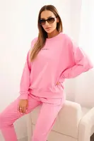 Polski Dámsky bavlnený komplet s potlačou Minimal svetloružový