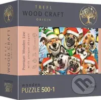 Vánoční psi (Dřevěné puzzle) - puzzle z kategorie 500 - 1000 dílků