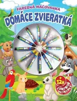 Farebná maľovanka - Domáce zvieratká (+ 12x farebné voskovky) - kniha z kategorie Omalovánky