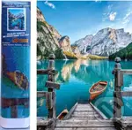 Diamantový obrázek - Jezero s loďkou 30x40cm