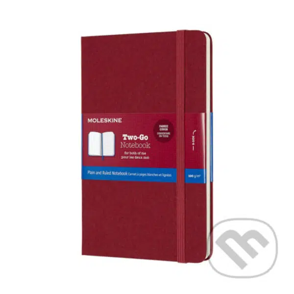Moleskine - zápisník Two-go tmavočervený (malý, čistý/linajkovaný)