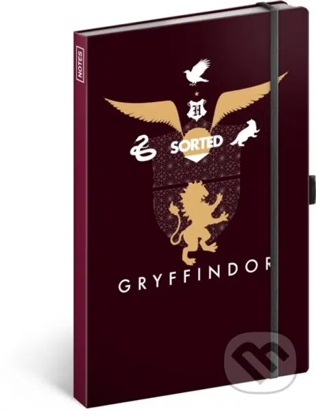 Notes Harry Potter – Gryffindor (linkovaný s gumičkou na uzavření)