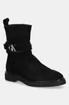Semišové boty Calvin Klein ANKLE BOOT W/ METAL LOGO SUE
