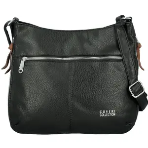 Módní dámská koženková crossbody kabelka Coveri Kisha, černá