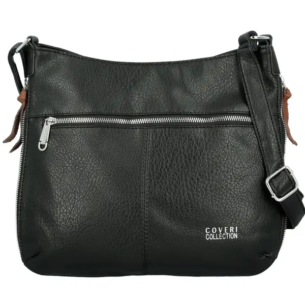 Módní dámská koženková crossbody kabelka Coveri Kisha, černá