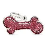 My family známka - Glitter červená kost S (GL01SMALLR)