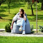 Sedací vak hruška sivá EMI