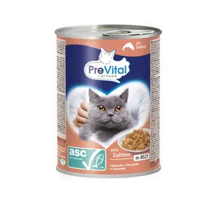PreVital vlhké krmivo pro dospělé kočky - ASC losos v želé 12 x 415 g