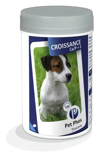 Pet Phos® Growth Ca/P=2 Dog ochutené tablety 100 ks