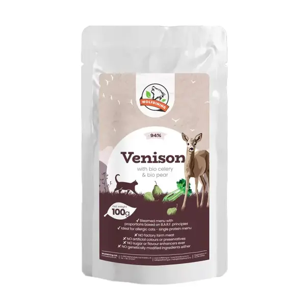 Farkaskonyha jelenie dusené menu pre mačky 100 g