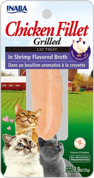 INABA Cat Grilled Chicken Fillet - vo vývare z kreviet 25 g