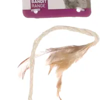 Flamingo pletená loptička s pierkami pre mačky 1 ks