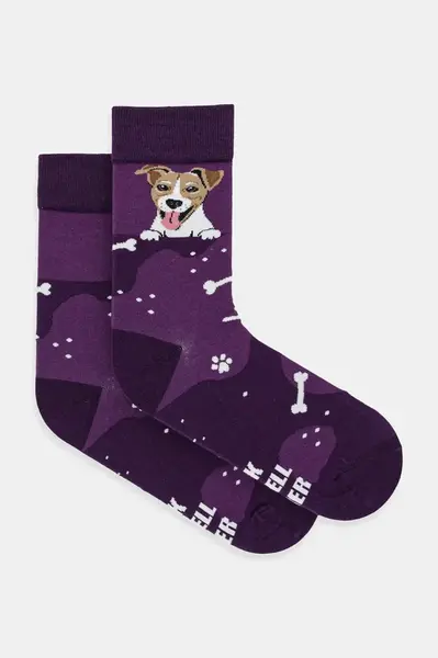 Bavlněné ponožky Medicine fialová barva